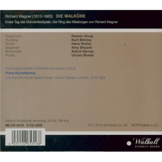 WAGNER - Konwitschny - Die Walküre (La Walkyrie) WWV.86b Live London, 23 - 9 - 1959..